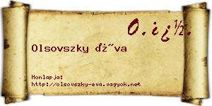 Olsovszky Éva névjegykártya